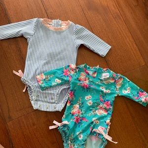 2 Ruffle butts rashguard 0-3 months